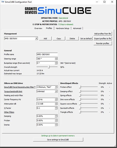 Nash Simucube Settings