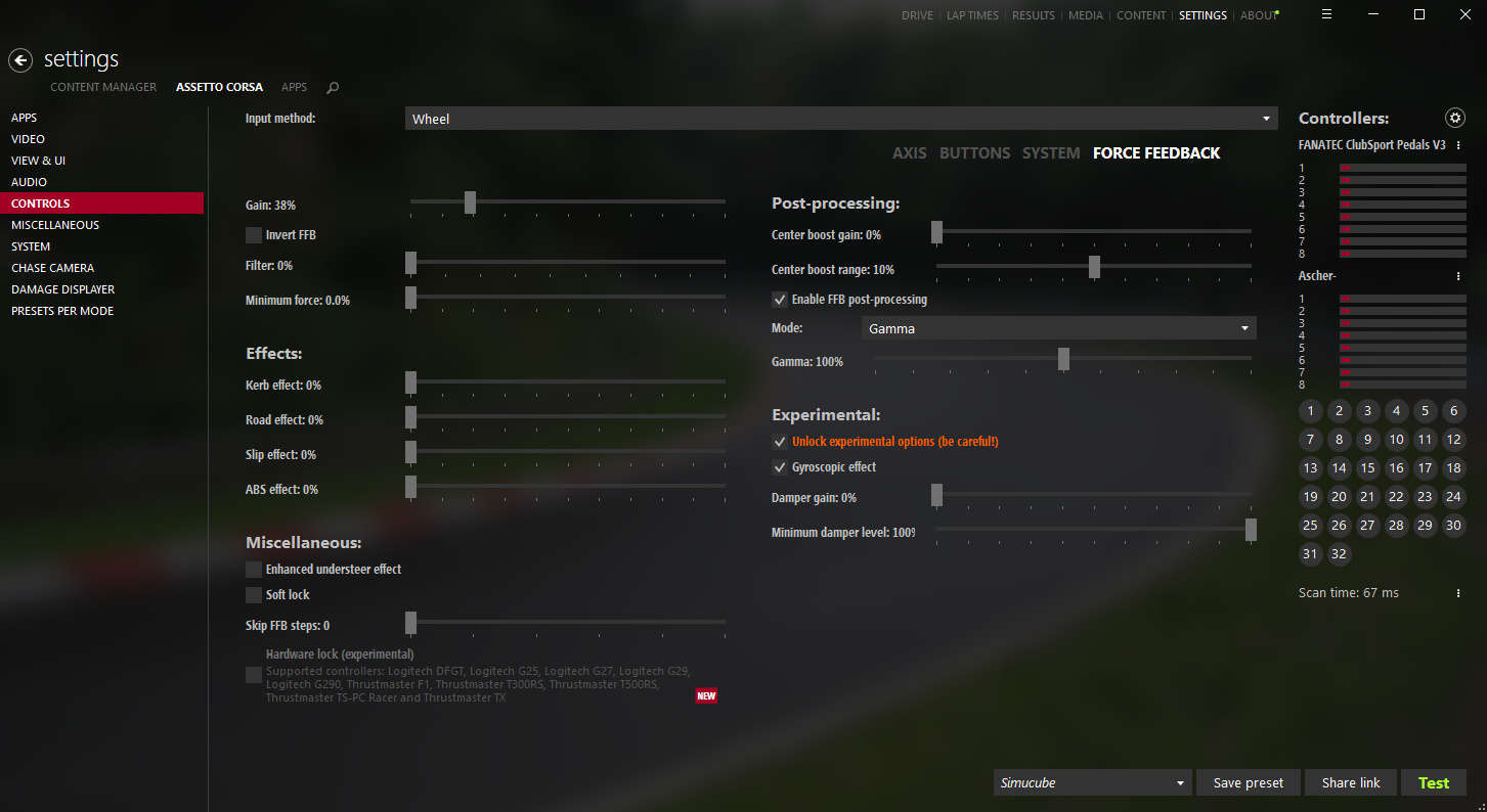 assetto corsa g920 pc settings