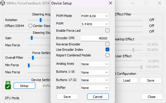 MMOS settings